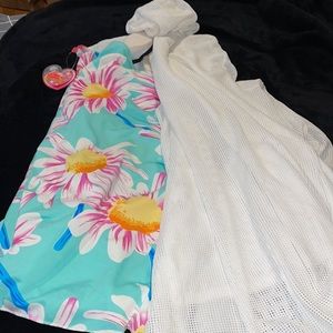 Flower Print 2 PCs Women bathing suit & cover up